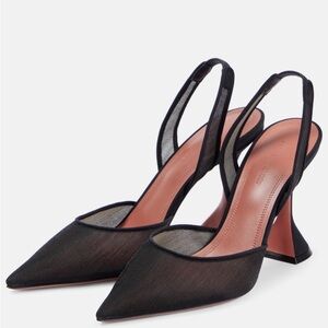 Amina Muaddi Holli Mesh Slingbacks, Size 37